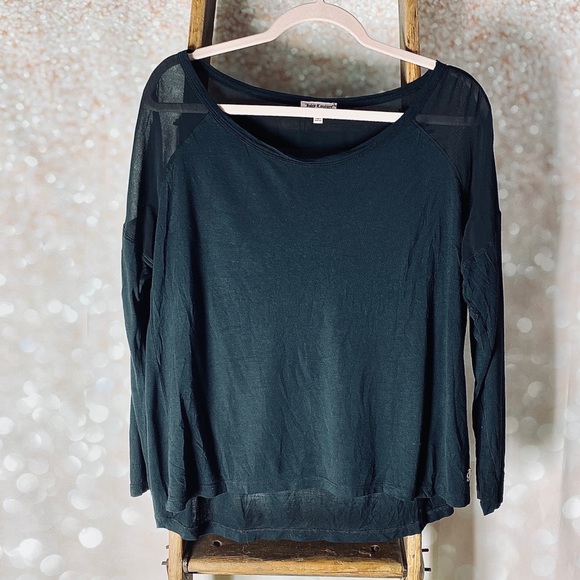 Juicy Couture Tops - Juicy Couture Black Longsleeve with Sheer Paneling